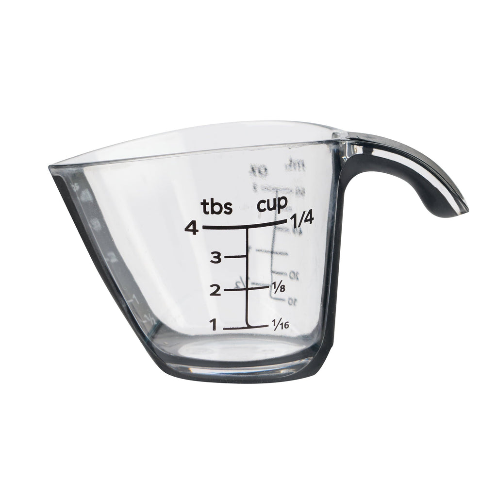 Mainstays 1/4C Plastic Mini Measuring Cup, Black/Transparent
